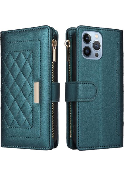 IPhone 15 Pro Cüzdan Darbeye Dayanıklı Kayış Kart Yuvaları Için Flip Case (Yurt Dışından)