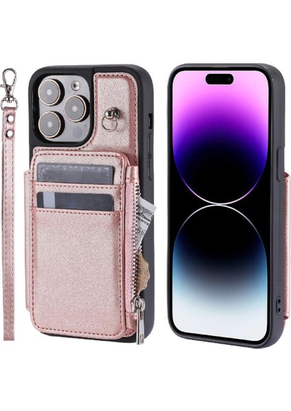 IPhone 13 Için Cüzdan Durumda Pro Rfıd Engelleme Pu Deri 3 Büyük Kart Çevirme (Yurt Dışından)