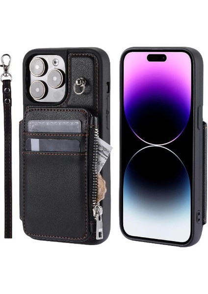 IPhone 13 Için Cüzdan Durumda Pro Rfıd Engelleme Pu Deri 3 Büyük Kart Çevirme (Yurt Dışından)