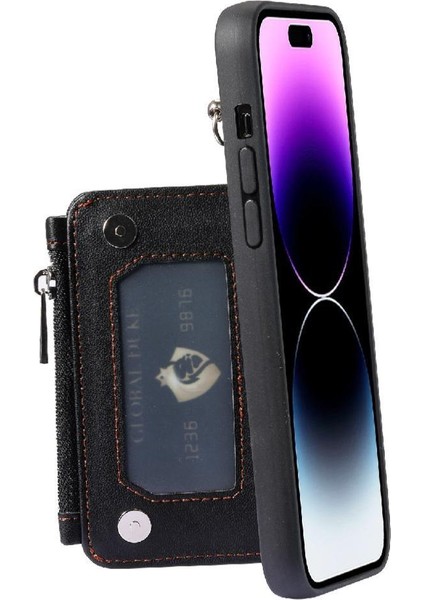 IPhone 13 Için Cüzdan Durumda Pro Rfıd Engelleme Pu Deri 3 Büyük Kart Çevirme (Yurt Dışından)