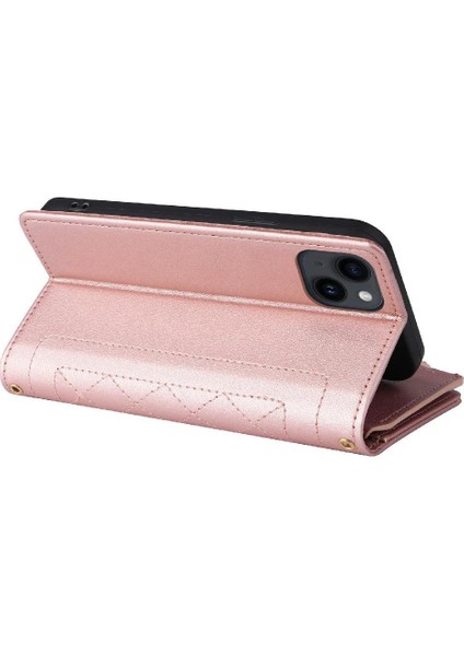 IPhone 14 Için Flip Case Artı Kayış Cüzdan Kart Yuvaları Darbeye (Yurt Dışından)