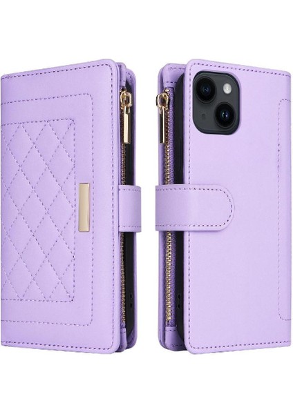 IPhone 14 Için Flip Case Artı Kayış Cüzdan Kart Yuvaları Darbeye (Yurt Dışından)