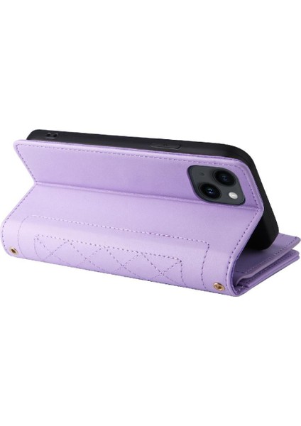 IPhone 14 Için Flip Case Artı Kayış Cüzdan Kart Yuvaları Darbeye (Yurt Dışından)