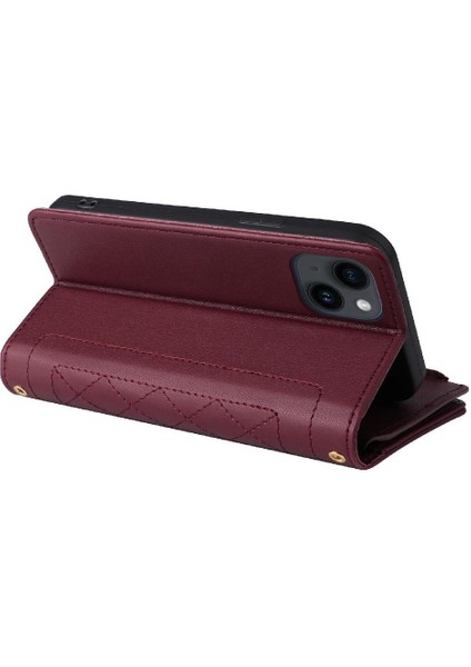 IPhone 15 Için Flip Case Artı Darbeye Cüzdan Kart Yuvaları Kayış (Yurt Dışından)