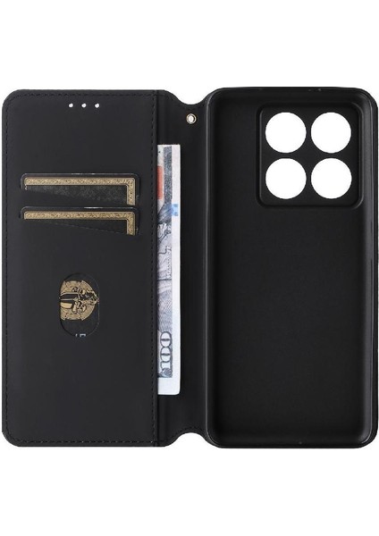 Xiaomi 14T Pro Pu Deri Kart Yuvaları Için Flip Case Tutucu 3D Desen (Yurt Dışından) fiyatları