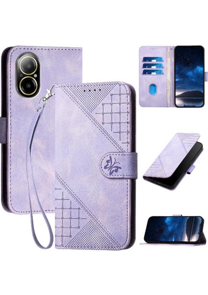 Realme C67 4g Yüksek Kaliteli Deri Telefon Kılıfı ve Kredi Için Flip Case (Yurt Dışından)