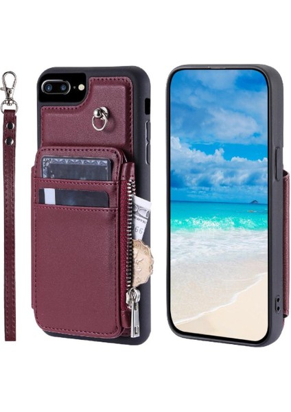 IPhone 7 Için Cüzdan Durumda Artı/8 Artı Rfıd Engelleme Kickstand Pu Deri 3 (Yurt Dışından)
