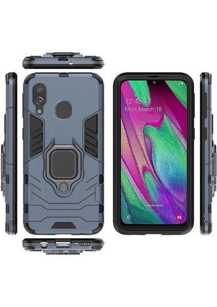 Halka Araba Dağı Kickstand Kılıf Galaxy A40 Kickstand Metal Halka (Yurt Dışından)