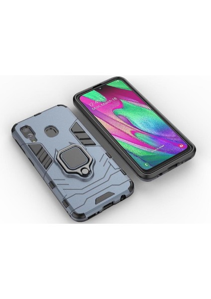 Halka Araba Dağı Kickstand Kılıf Galaxy A40 Kickstand Metal Halka (Yurt Dışından)