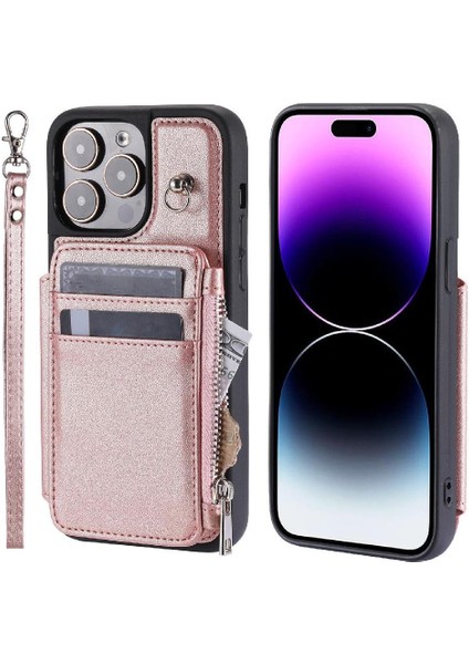 Cüzdan Kılıf IPhone 13 Için Pro Max Pu Deri Kickstand Flip Folio Kılıf 3 (Yurt Dışından)