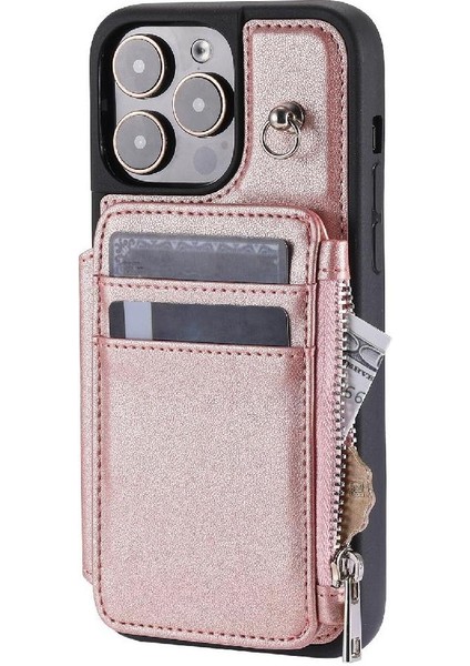 Cüzdan Kılıf IPhone 13 Için Pro Max Pu Deri Kickstand Flip Folio Kılıf 3 (Yurt Dışından)