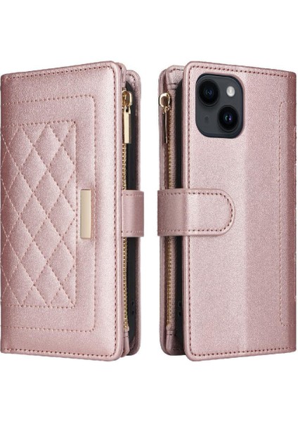 IPhone 15 Için Flip Case Artı Darbeye Cüzdan Kart Yuvaları Kayış (Yurt Dışından)
