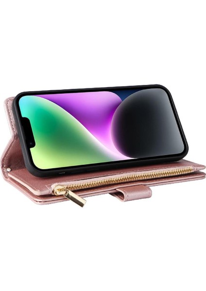 IPhone 15 Için Flip Case Artı Darbeye Cüzdan Kart Yuvaları Kayış (Yurt Dışından)
