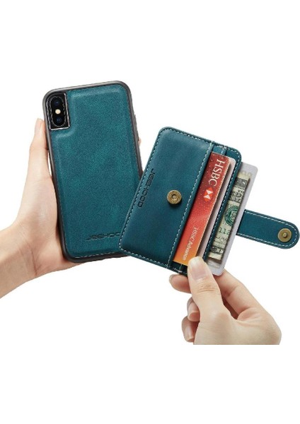 IPhone X/xs Cüzdan Manyetik Kablosuz Şarj Rfıd Engelleme Için Kılıf (Yurt Dışından)