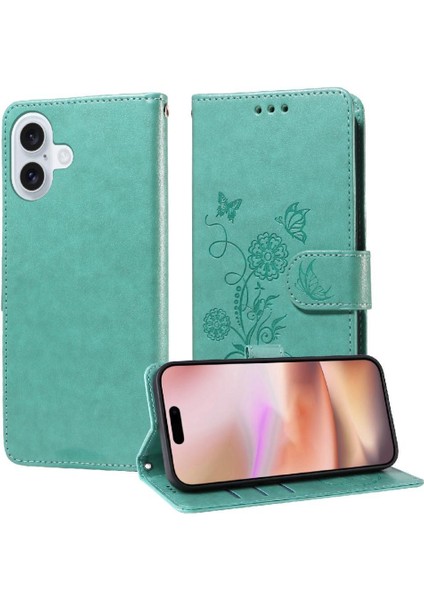 IPhone 16 Kart Yuvaları Çiçek Flip Deri Için Flip Case (Yurt Dışından) indirimleri