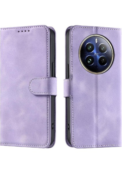 Realme 12 Pro Artı 5g Için Flip Case Pu Deri Bilek Kayışı Manyetik Cüzdan (Yurt Dışından)