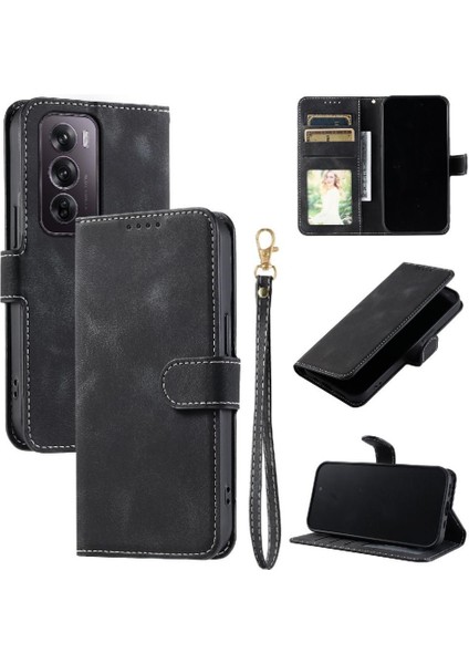 Oppo Oppo 12 Pro 5g Için Flip Case Manyetik Bilek Kayışı Pu Deri Cüzdan (Yurt Dışından) indirimleri