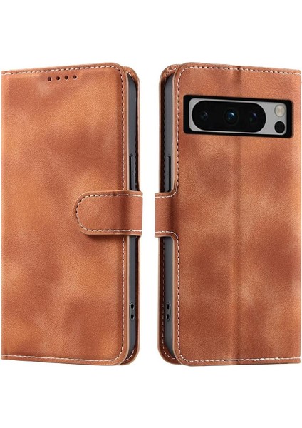 Google Piksel 8 Pro Manyetik Kickstand Cüzdan Kart Yuvaları Pu Için Flip Case (Yurt Dışından)