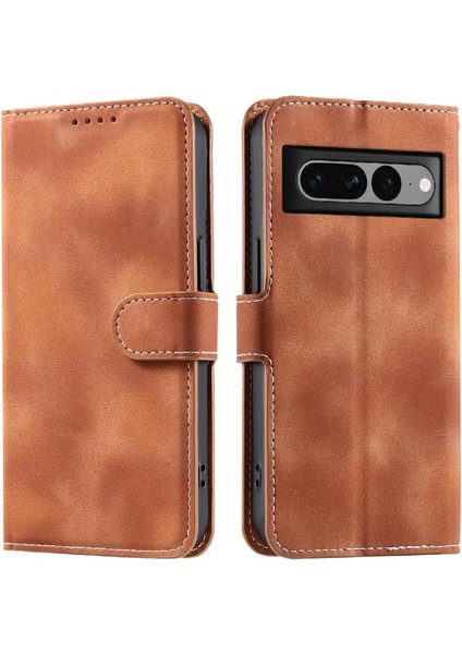 Google Piksel 7 Pro Bilek Kayışı Kickstand Pu Deri Manyetik Için Flip Case (Yurt Dışından)