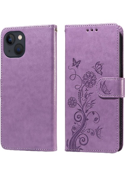IPhone 13 Mini Çiçek Kart Yuvaları Deri Flip Case Için Flip Case (Yurt Dışından)