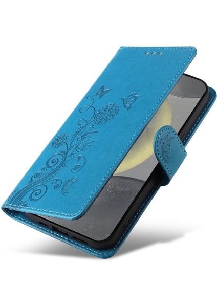 Galaxy S24 Deri Cardyuvaları Çiçek Flip Case Için Flip Case (Yurt Dışından) modelleri