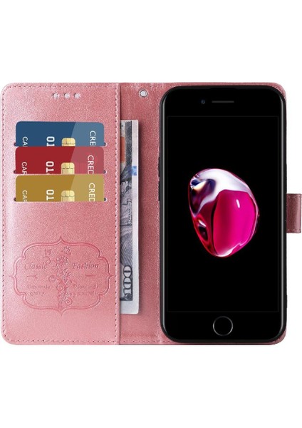 IPhone 6 Için Flip Case Artı Deri Kart Yuvaları Flip Çiçek (Yurt Dışından)