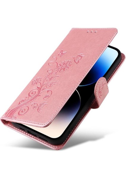 IPhone 14 Için Flip Case Pro Max Cardyuvaları Çiçek Flip Deri (Yurt Dışından)