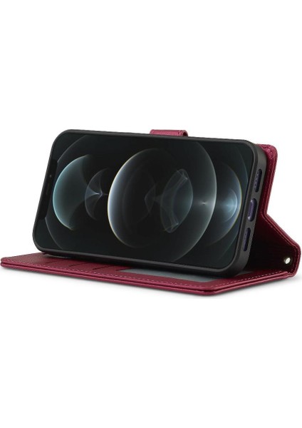 IPhone 12 Için Flip Case Pro Max Cüzdan Kılıf Kickstand Pu Deri 2 In 1 (Yurt Dışından)