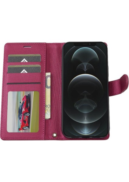 IPhone 12 Için Flip Case Pro Max Cüzdan Kılıf Kickstand Pu Deri 2 In 1 (Yurt Dışından)