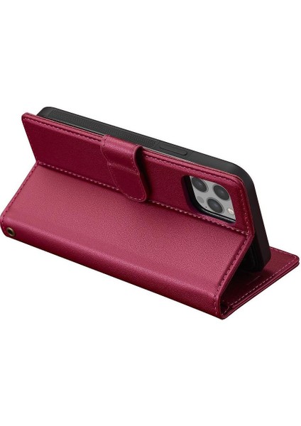 IPhone 12 Için Flip Case Pro Max Cüzdan Kılıf Kickstand Pu Deri 2 In 1 (Yurt Dışından)