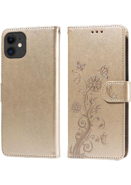 IPhone 11 Için Flip Case Deri Kart Yuvaları Çiçek Flip (Yurt Dışından)