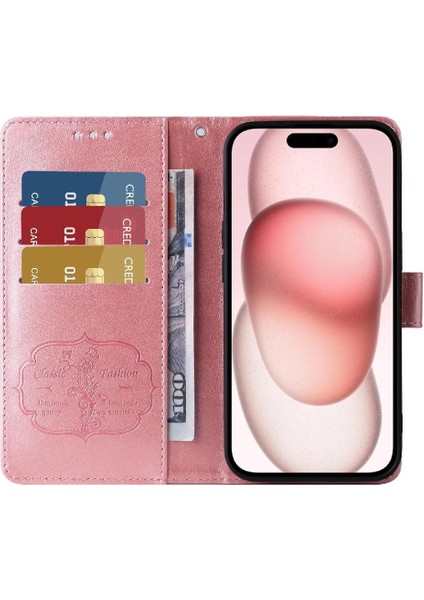 IPhone 15 Flip Deri Kart Yuvaları Çiçek Için Flip Case (Yurt Dışından) fırsatları