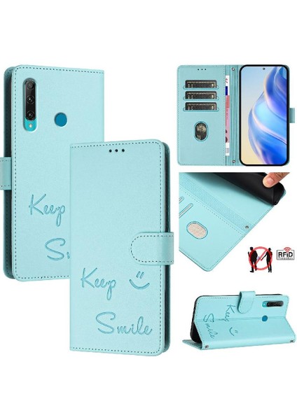 Huawei P Akıllı 2019 Flıp Kapak Pu Deri Rfıd Engelleme Kartı (Yurt Dışından)