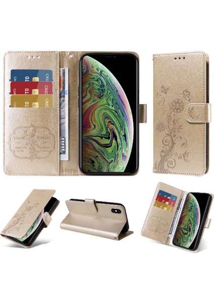 Iphone Xs Max Deri Flip Kart Yuvaları Çiçek Için Flip Case (Yurt Dışından)