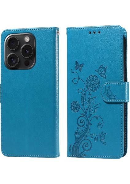 IPhone 15 Pro Kart Yuvaları Flip Deri Çiçek Için Flip Case (Yurt Dışından)