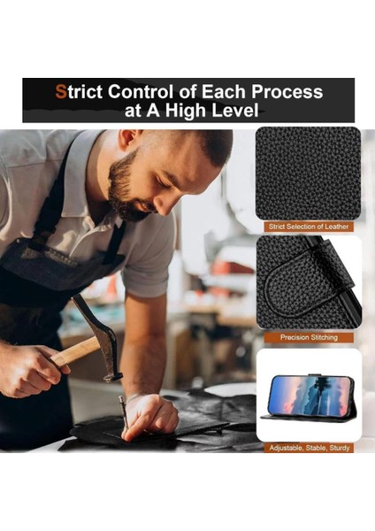 Realme Için Telefon Kılıfı 12 Pro Artı Flip Folio Litchi Desen Cüzdan Kart Pu (Yurt Dışından)
