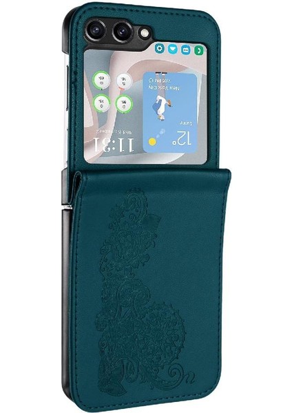 Galaxy Z Flip 6 Için Flip Case Kart Yuvası Standı ile Pu Deri Flip (Yurt Dışından)