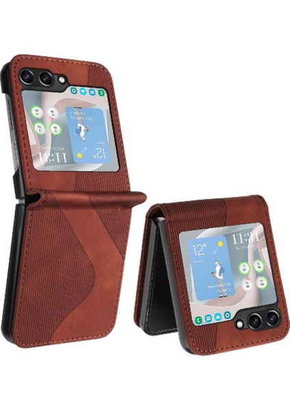 Galaxy Z Flip 6 Pu Deri Manyetik Folio Kapak Cüzdan (Yurt Dışından)