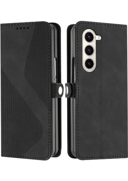 Galaxy Z Için Kılıf Fold 6 Folio Kapak Kart Yuvaları Tutucu Pu Deri (Yurt Dışından)