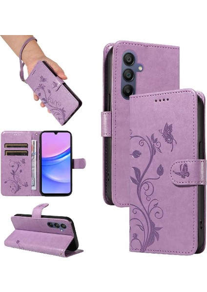 Galaxy A16 Cüzdan Telefon Kılıfı ve Kart Yuvası Kabartmalı (Yurt Dışından)