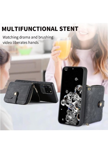 Galaxy S20 Ultra Fermuar Kapatma Standı 7 Kart Yuvaları Için Kılıf (Yurt Dışından) modelleri