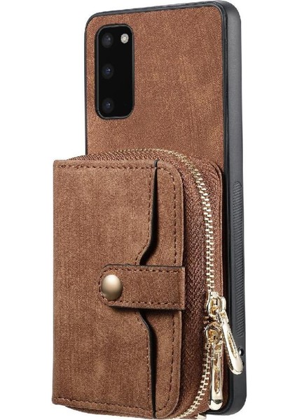 Galaxy S20 Için Kılıf Standı Fermuar Kapatma 7 Kart Yuvaları Ayarlanabilir (Yurt Dışından) modelleri