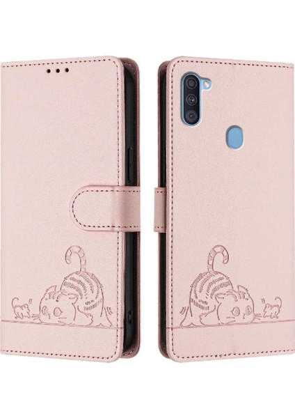 Galaxy A11 Kart Yuvası Tutucu Için Kickstand Kedi Rfıd Cüzdan (Yurt Dışından)