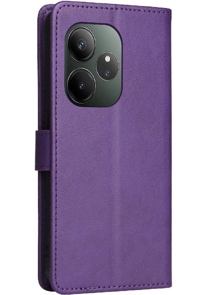 Kart Yuvası Katı ile Realme Gt 6 Iş Cüzdan Telefon Kılıfı Için Flip Case (Yurt Dışından)