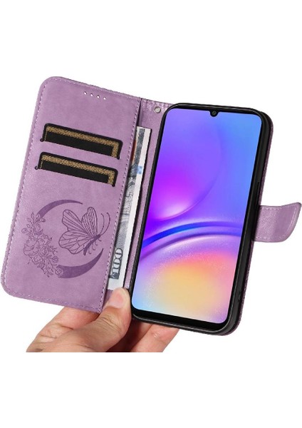 Kredi Kartı Yuvası Kabartmalı Kelebek ile Galaxy A06 Için Flip Case (Yurt Dışından) modelleri