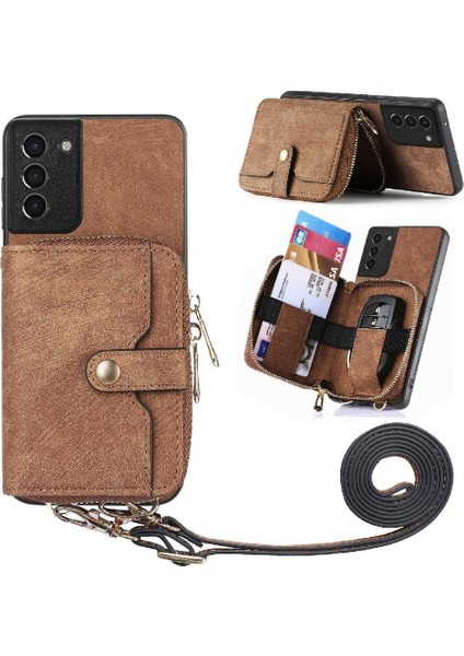 Galaxy S21 Ayarlanabilir Kordon Premium Deri 7 Kart (Yurt Dışından)
