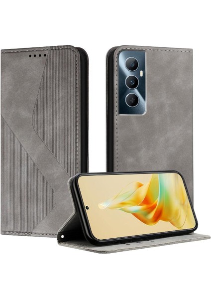 Realme C65 4g Için Kılıf Folio Kapak Pu Deri Cüzdan Kickstand Manyetik (Yurt Dışından)