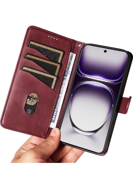 Oppo Filp 12 5g Için Filp Durumda Preslenmiş Pu Deri Cüzdan Telefon Kılıfı ile (Yurt Dışından) modelleri