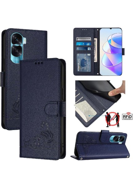 Onur Için Kılıf 90 Lite 5g Kedi Rfıd Kart Yuvası Tutucu Kickstand Cüzdan Flip (Yurt Dışından) indirimleri