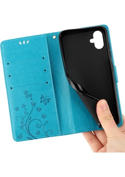 Galaxy A06 Kickstand Kart Tutucu Pu Deri Bilek Için Flip Case (Yurt Dışından) fırsatları